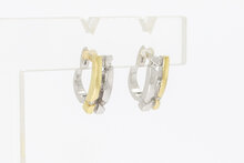 Bicolor 9 Karat Gold Ohrringe - 1,1 cm