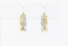 Bicolor 9 Karat Gold Ohrringe - 1,1 cm
