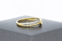 375 bicolor goldene Solit&auml;rring - 16,3 mm