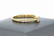 9 Karat Gelbgold Solit&auml;rring - 19 mm