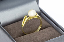 14 Karat Goldene Perlenring - 17,4 mm