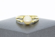 14 Karat Goldene Perlenring - 17,4 mm