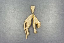 585 Goldene Panther Anh&auml;nger - 5 cm