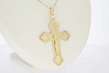 Gro&szlig;es goldenes Kreuz 14 Karat - 6,9 cm
