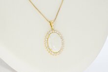 18 Karat Edelstein Anh&auml;nger - 2,3 cm