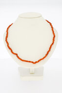 Rote Korallenkette 18 Karat Gold - 47 cm