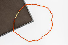 Rote Korallenkette 18 Karat Gold - 47 cm