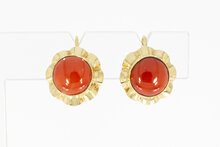 Korallen Ohrh&auml;nger 585 Gold - 1,1 cm