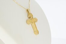 Kreuz Anh&auml;nger 14 Karat Gold &ndash; 5 cm