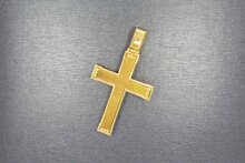 Kreuzkette Anh&auml;nger 750 Gold - 6,1 cm