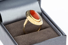 Roter Korallen-Ring 333 Gold - 16,4 mm