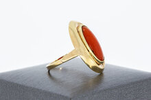 Roter Korallen-Ring 333 Gold - 16,4 mm