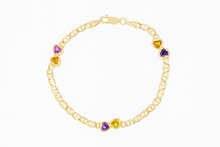 Herz Armband 585 Gelbgold - 19,5 cm