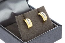 Diamant Ohr-ringe 585 Gold - 1,1 cm