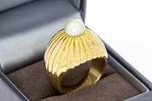 18 karaat vintage gouden Parelring - 18,4 mm