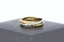 Diamant Crossover Ring 14 Karat - 15,6 mm