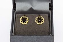 Granat Ohrstecker 585 Gold - 0,9 cm