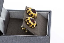 Granat Ohrstecker 14 Karat Gold - 1,3 cm