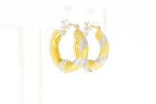 Bicolor 14 Karat Goldohr-Ringe - 1,9 cm