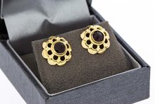 Granat Ohrstecker 14 Karat Gold - 1,2 cm