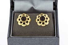 Granat Ohrstecker 14 Karat Gold - 1,2 cm