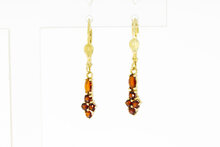 Vintage Granat Ohrh&auml;nger 585 Gold - 3 cm