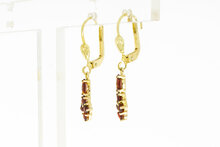 Vintage Granat Ohrh&auml;nger 585 Gold - 3 cm