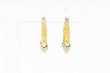 Bicolor Ohrringe 18 Karat Gold - 2 cm