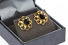 Granat 585 Gold Ohrstecker - 1,4 cm