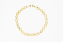 585 Gold Armband mit Perlen - 21,6 cm