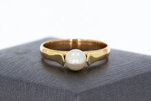 Perlenring 14 Karat ros&eacute;gold - 18,2 mm