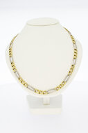 Bicolor Figaro Kette aus 14 Karat Gold - 65,4 cm