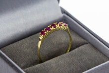 585 Gold Vorsteckring Damen mit Rubin - Ringgr&ouml;&szlig;e 54