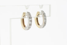 Ohrclips 585 Gold mit Saphir - 1,4 cm