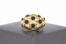 Vintage 585 Gold Ring Damen mit Granat - Ringgr&ouml;&szlig;e 57, 3,3 g
