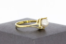 Perlenring 585 Gold mit Diamant - 17,7 mm