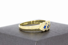 Saphir Reihenring 14 Karat Gold - 18,5 mm