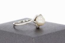 Perlenring 14 Karat Gold mit Zirkonia - 18,6 mm