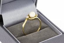 14 Karat Perlenring mit Zirkonia - 18,4 mm