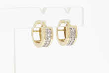 14 Karat Gold Creolen mit Zirkonia - 1,3 cm