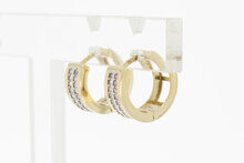 14 Karat Gold Creolen mit Zirkonia - 1,3 cm