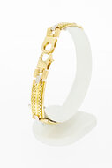 18 Karat bicolor Platten Armband - 22 cm