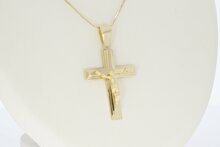 Herren Kreuz Anh&auml;nger 585 Gold - 4,3 cm