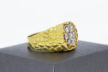 750 Herren Goldring mit Diamant - 21 mm