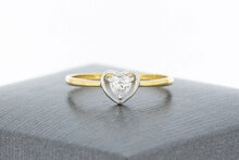 9 Karat Gold Herzring Damen mit Zirkonia - Ringgr&ouml;&szlig;e 48