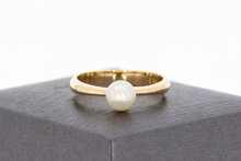 Damen 14 Karat Goldring mit Perle - 18,5 mm