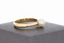 Damen 14 Karat Goldring mit Perle - 18,5 mm