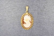 585 Gold Cameo Anh&auml;nger Damen - 26 mm
