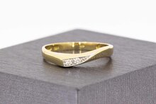 14 Karat Goldring mit Diamant - 17,7 mm