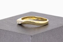 14 Karat Goldring mit Diamant - 17,7 mm